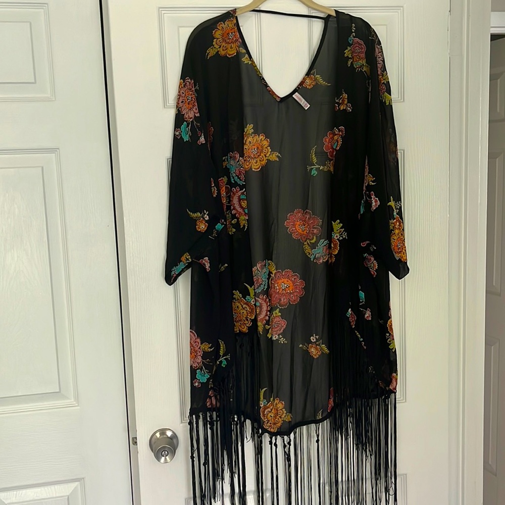 Xhilaration Floral Tassled Shawl
